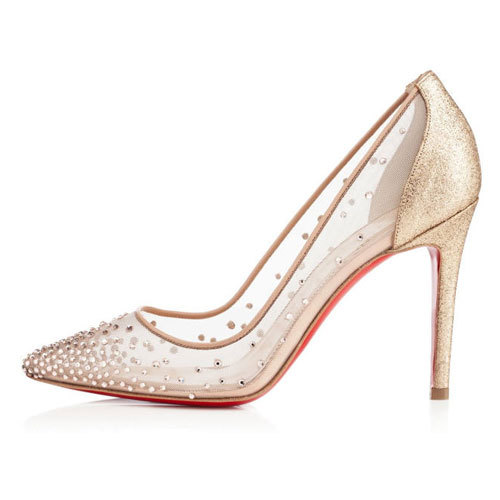 Sale red bottom heels-Body Strass 100mm pumps gold