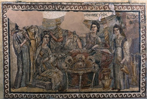 theancientwayoflife:~ Mosaic of a Funerary Symposium.Place of origin: AntiochDate: late A.D. 4th cen