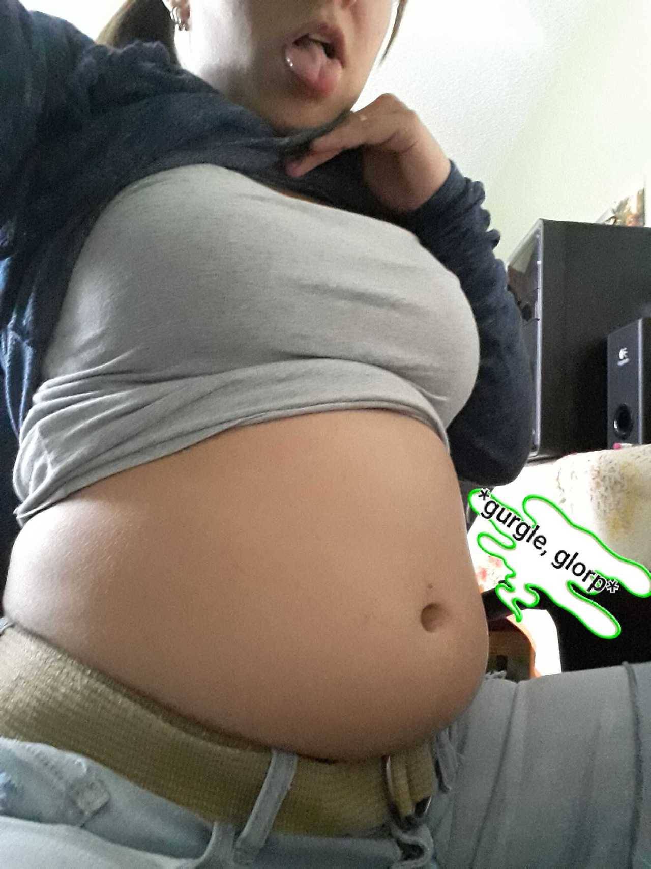 belly stuffing ShamelessFeeder — Before/after stuffing and soda bloat (Excuse my...