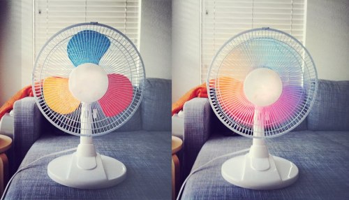 doityourselfproject: Paint primary colors on fan wings