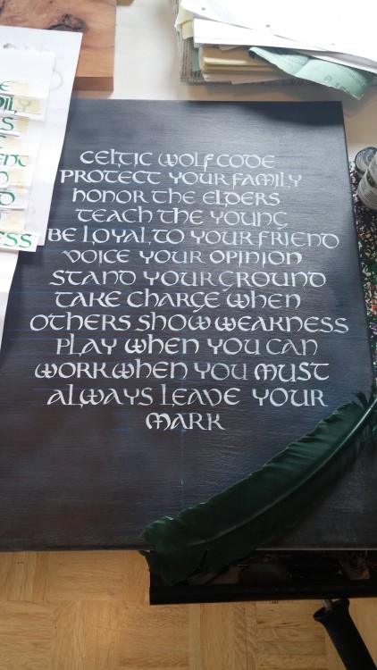 The Celtic Wolf Code - By ThornCalligraphy-Airbrush-ink-mix ;) hop you enjoy