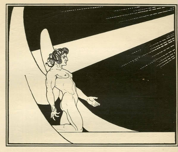 venusmilk:  Ephraim Moses Lilien,  Satan appears before the Divine Presence (source)