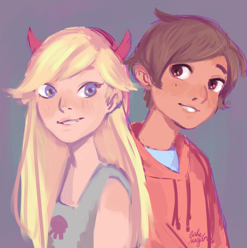 Veeery quick sketch of Star and Marco! My weak fangirl heart cant handle this ship