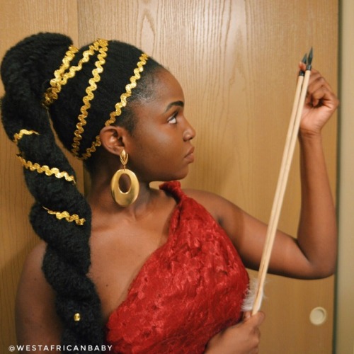 westafricanbaby:Issa princess Full tutorial for my Warrior Princess Halloween look is now on my YouT