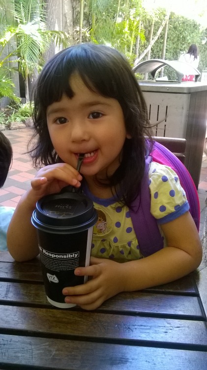 Dora The Coffee Explorer sippin&rsquo; on some coffee chai. (I don&rsquo;t think I&rsquo