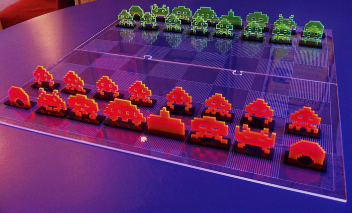 it8bit:  Space Invader Chess Set Created by NMI Laser || Facebook Back this Kickstarter.