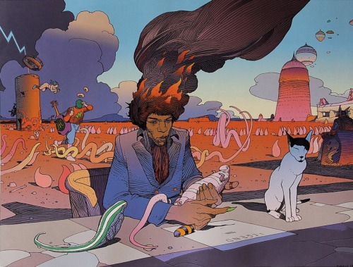 ungoliantschilde:As Promised: the Jimi Hendrix art of Jean Giraud, aka Moebius.