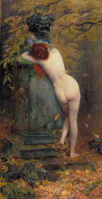 enchantedsleeper:Julien Gabriel Guay, 1848-1923 La dernière Dryade, 19th century, oil on canvas, 272x136 cm Musée des Augustins, Toulouse (France)    Inv. 2004 1 169  