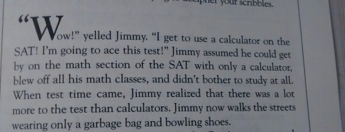 tymorrowland: theunofficialunitedstates: My SAT prep book is gold i’m jimmy