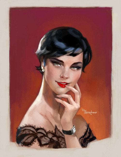merkymerx: Head over heels for Joëlle Jones’ design for Selina Kyle’s wedding dress.  Didn’t have time to do a full body painting, so here’s a bust portrait instead! 