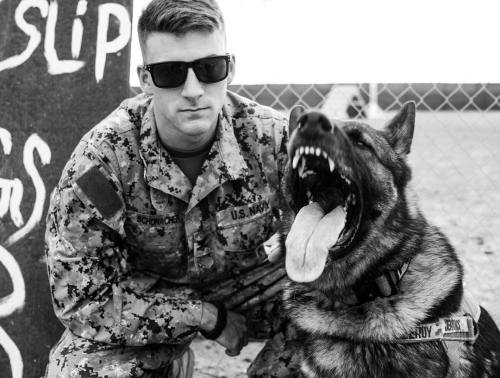 @cschonacher and his Military Working Dog &ldquo;Barry&rdquo; Circa 2014 #protectiondog #ger