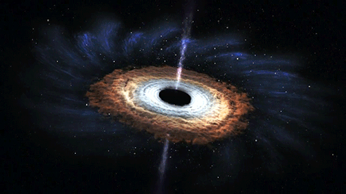sci-universe:    Black Hole Tearing a Star Apart: New Findings Seen in Artist’s Rendering  What happens when a star gets too close to a black hole?  Recent observations by a trio of orbiting X-ray telescopes of an event dubbed  ASASSN-14li,  in a distant