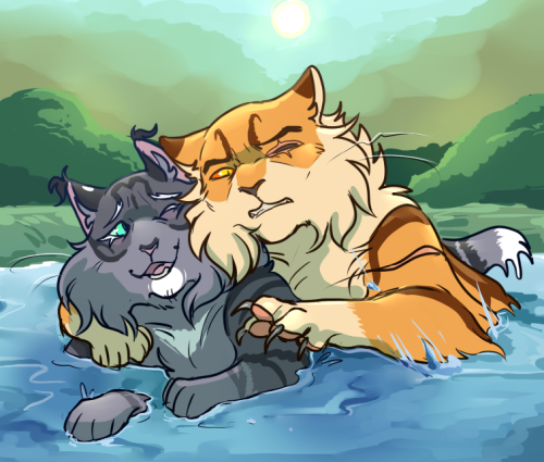 cheecats:Lazy Pre!DOTC One Eye x River Ripple doodle for the soul