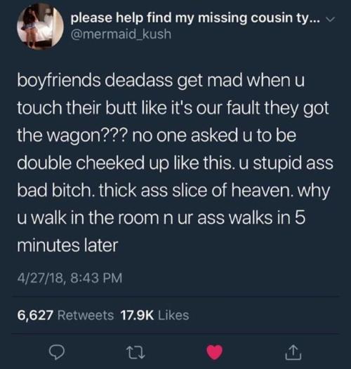 goldensweetcheeks:  twobillionaires:   melonmemes:  Double cheeked up  I be wanting to fight   The last sentence of this tweet has me in tears 😭😭😭 but fr all be havin some nice asses  