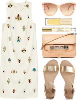 whattwowear:  Embellished little white dress by endimanche featuring colorful dresses  