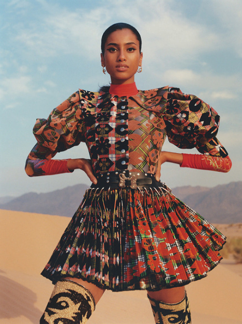  Imaan Hammam photographed by Eddie Wrey for Vogue UK (January 2022) 