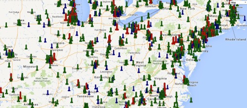 Well endowed men are everywhere (blue = big, green = huge, red = massive) - but where do you find th