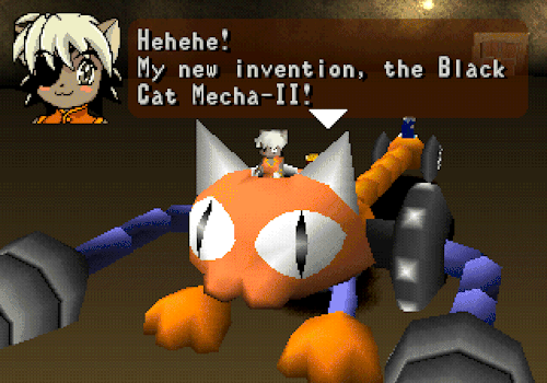 obscurevideogames:“Black Cat Mecha-II” - Tail Concerto (CyberConnect - PSX - 1998)  