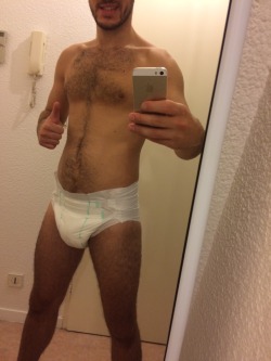 frenchdlsong:  Party night over! Let sleep diapered :)   SEXY!