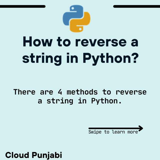 Do you know how to reverse a string in python? If no, then no problem we have different ways to do so.Reverse of a string is means simply writing the string from last to the first index in a reverse manner. Likewise, the reverse of “python” will be “nohtyp”.There are 4 different methods to reverse a string #python#python3#pythonforbeginners#python language#pythonlearning#pythonprogramming#pythonprogramminglanguage#pythoncode#pythoncoding#codingforteens#codingforbeginners #coding for kids #pythondeveloper#webdevelopment#datascience#computerscience#technology#python tutorial#python course#pythontraining#reverseprogram#recursion#recursioninpython#learntocode#learntoprogram#learncoding#html#java#pythondjango#pythonstring
