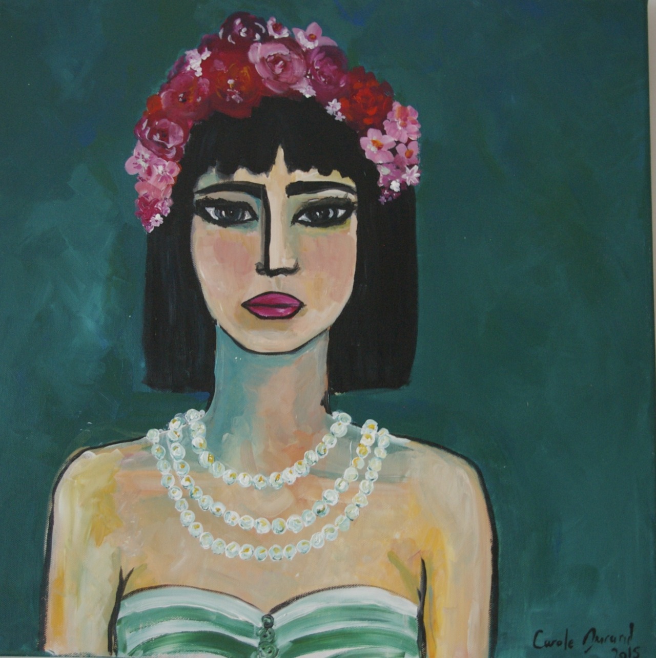 Femme aux perles
Acrylique sur toile