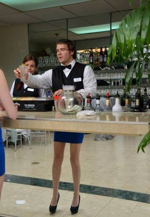 Just one of the pitfalls of working a mirrored bar