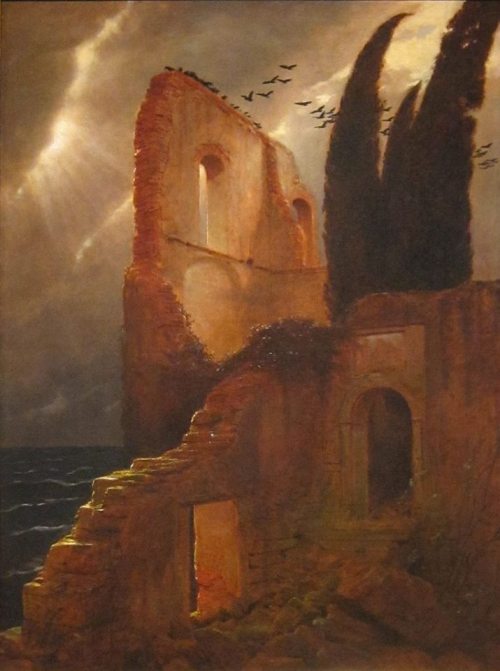 colin-vian:    Arnold Böcklin - Ruin by the Sea (1881)