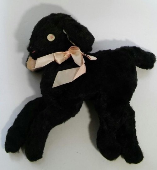 stlamb:antique stuffed black lamb plush