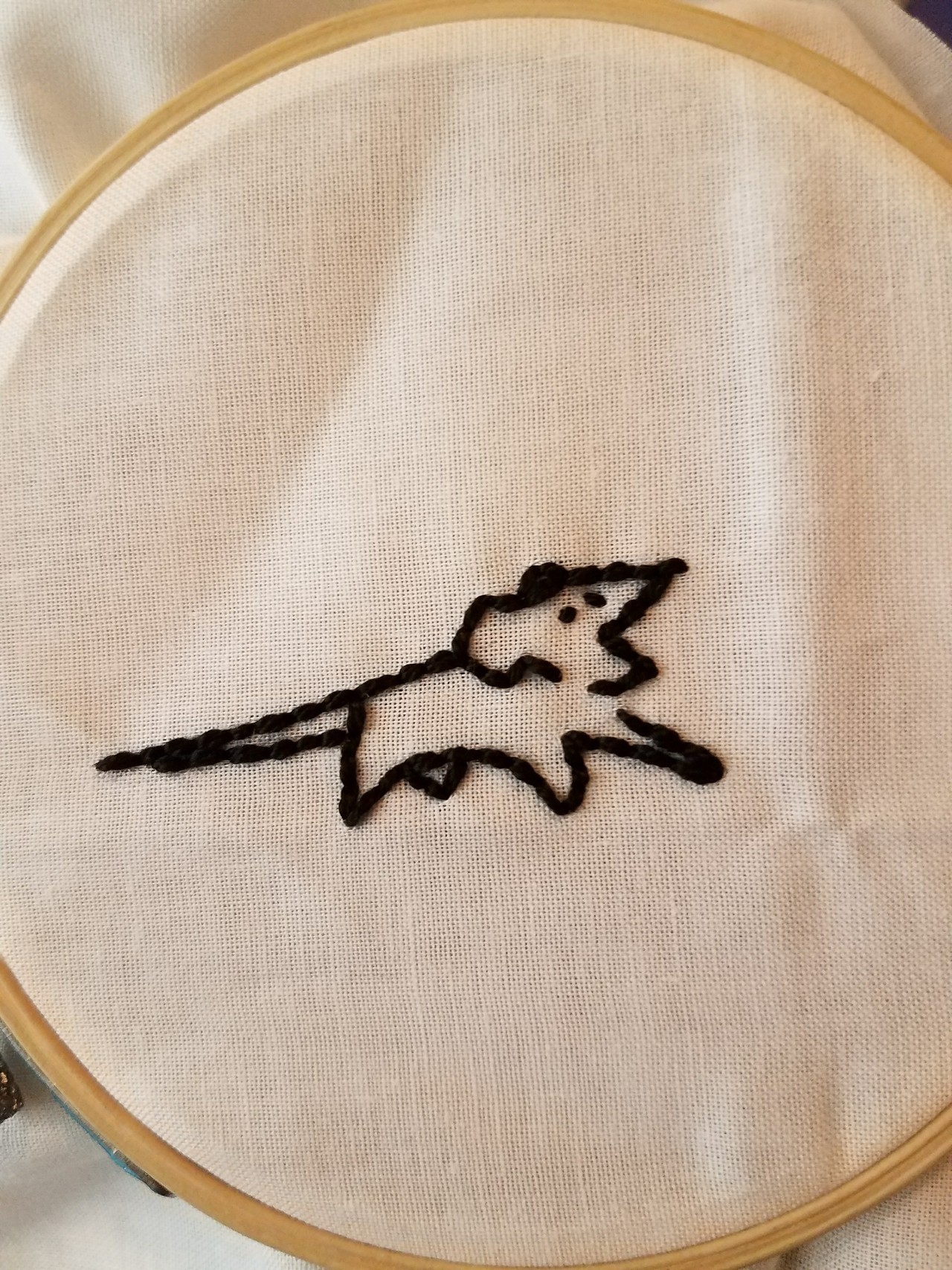 shock: my boyfriend embroidered my little rat drawing and i laugh every time i look