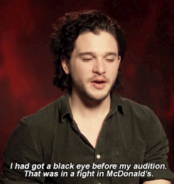 oonachaplin:  [asking Kit to confirm or deny internet trivia] As well as breaking your ankle, it says you broke your jaw before you did your audition for Game of Thrones. (x) 