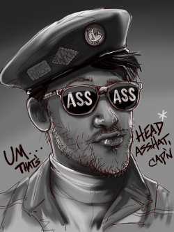 itsjustkyss:I had a minute to myself sketch something and this is where my brain went… cough*ASSHAT*cough
