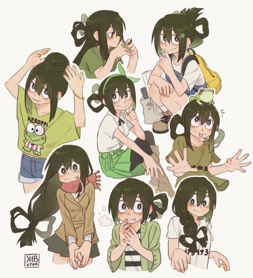 Porn photo kirbylesbian: kibstar: Tsuyu Hairstyles~