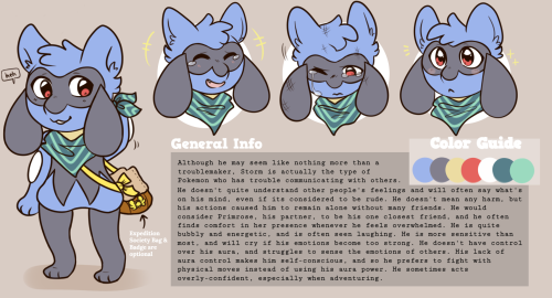 Decided to make a ref sheet for Storm (PSMD partner), since his design never seems to be consistent.