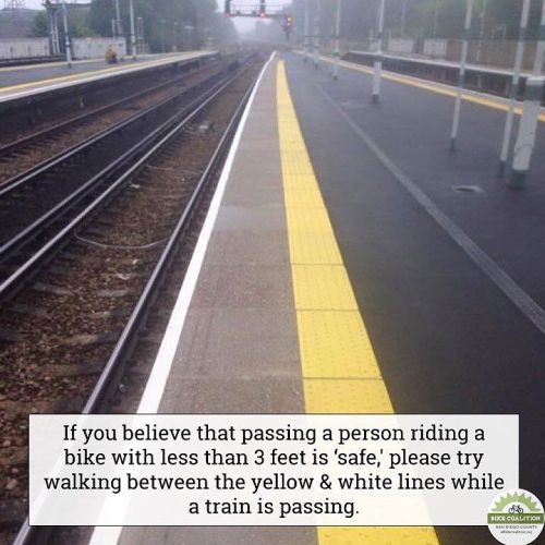 pedalfromhell: thebicycletree: Please Share! If you believe that passing a person riding a bike wit