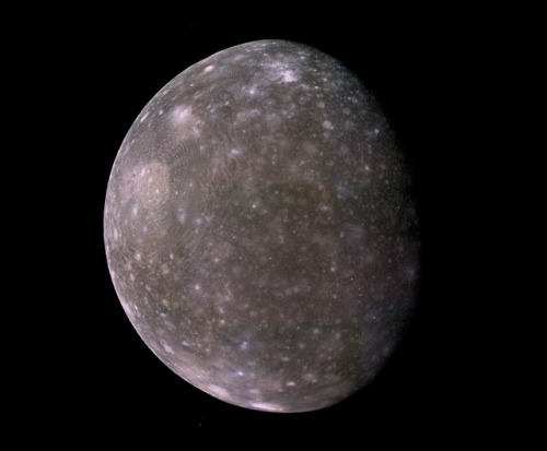 Callisto moon of Jupiter taken by space probe Voyager 2 on March 6, 1979Image credit: NASA/JPL-Calte