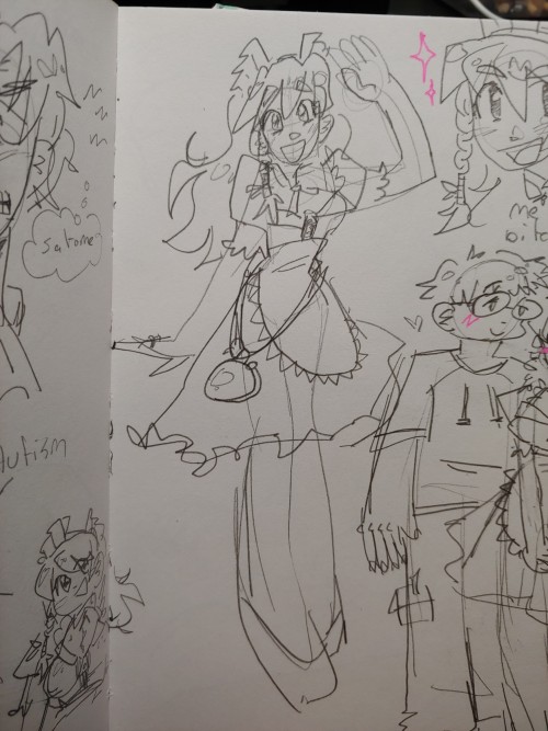 Doodles Of Characters Form My Favorite Anime, Hand Maid May. It's A Harem And It's Actually Good