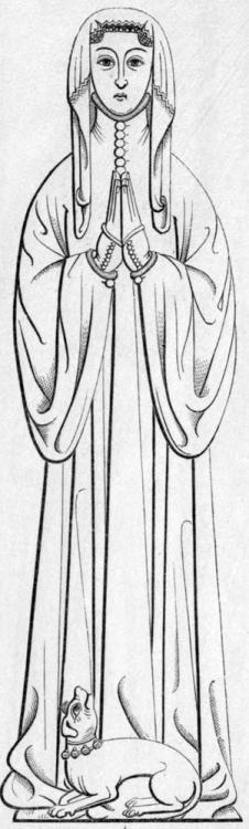 Illustration from an effigy of a so called Tilbrook Woman (1400)