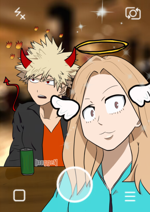 nuggetdeposho:  9.1 | first impressions / school swap / SnapChat memes  Here is my first contribution to #BakuCamieWeek! @bakucamieweek  I don’t really do many fanarts bc I’m still learning, but I wanted to participate.  Anyway, I hope you like it