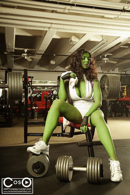 buckybird:  ampcosplay:  Margie Cox as She Hulk Thomas Gaddis - Make up Jaiden Gabbana - Hair  There’s a She-Margie on my blog! 