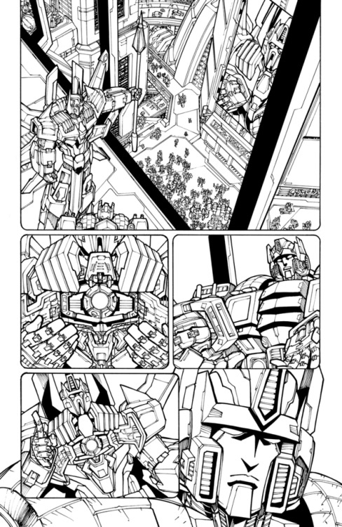 Here are some of my favourite pages from Transformers: Optimus Prime issue 4 that I worked on. 