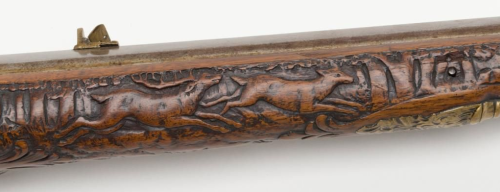 Relief engraved flintlock fowler originating from Germany, 18th century.from Little John’s Auction S