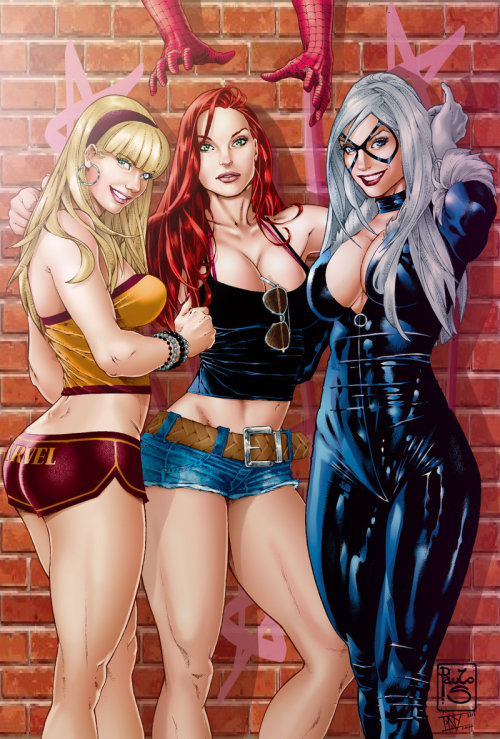 XXX superheropinups:  Spider Girls - Paolo Siqueira photo
