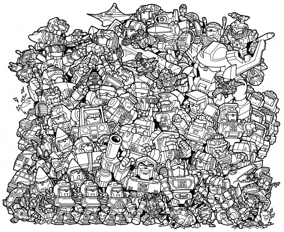 space-bridge-to-nowhere:  Super deformed Transformers by Hidetsugu Yoshioka, created