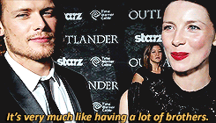 burningwithlove:  Caitriona Balfe & Sam Heughan - Outlander TV News Interview  