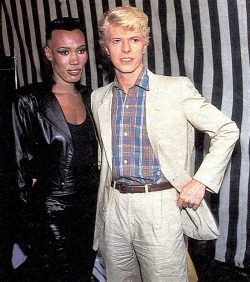 80s–aesthetic:Grace Jones // David Bowie