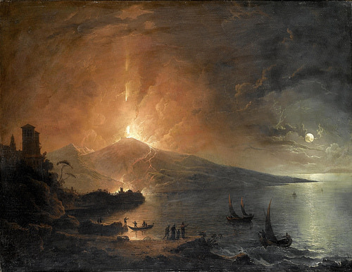 classic-art: The Eruption of Vesuvius by Night Henry Pether