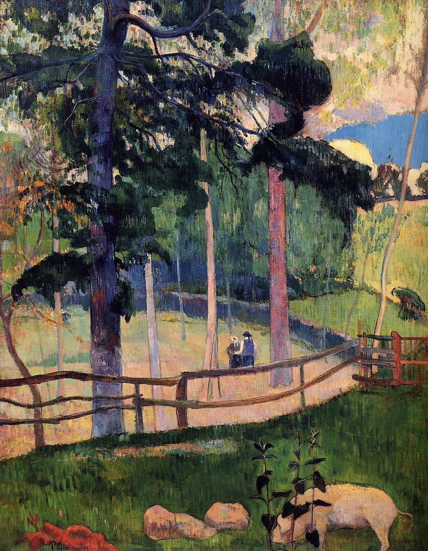 artishardgr:  Paul Gauguin - Nostalgic Promenade 1889 