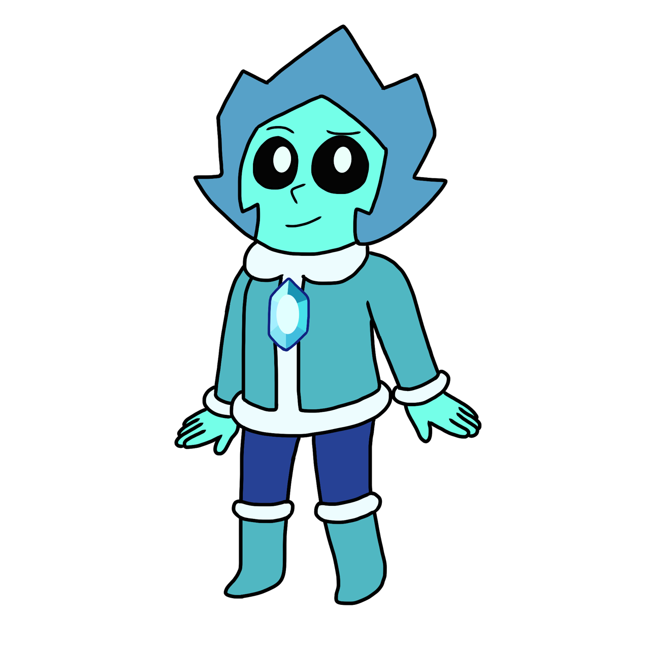 seagem-art:  Little Larimar (?)  I assumed she’s Larimar, so I modified the colors of her gem a bit to match the actual stone.  