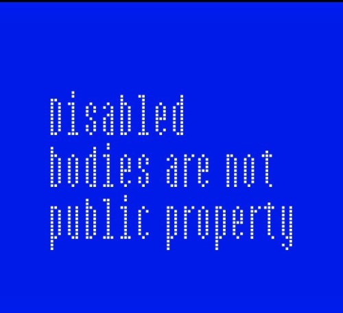 disabled-dionysus:[ID: nine images in white text on blue backgrounds. There is one statement on each