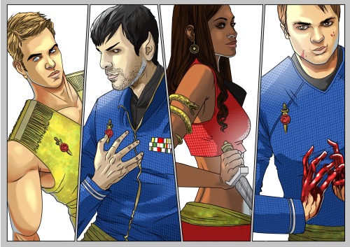 popcornillustration:A reboot version of the evil enterprise crew from the TOS episode ‘Mirror Mirror